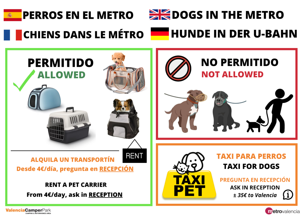 Perros en el metro de Valencia