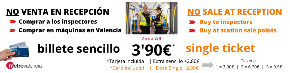 Ticket metro Valencia · billete sencillo